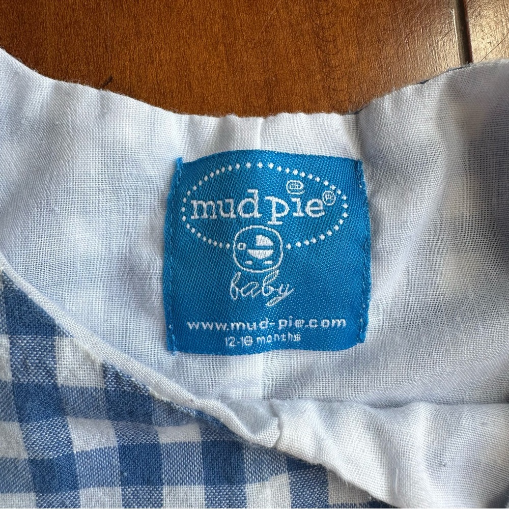 Mud Pie Blue Gingham Lobster Jumper - 12-18m - Picture 3 of 6